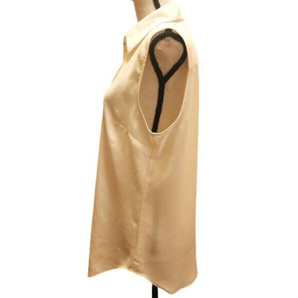 Ann Taylor Sleeveless Button Down Shirt, Size Medium - Picture 4 of 6